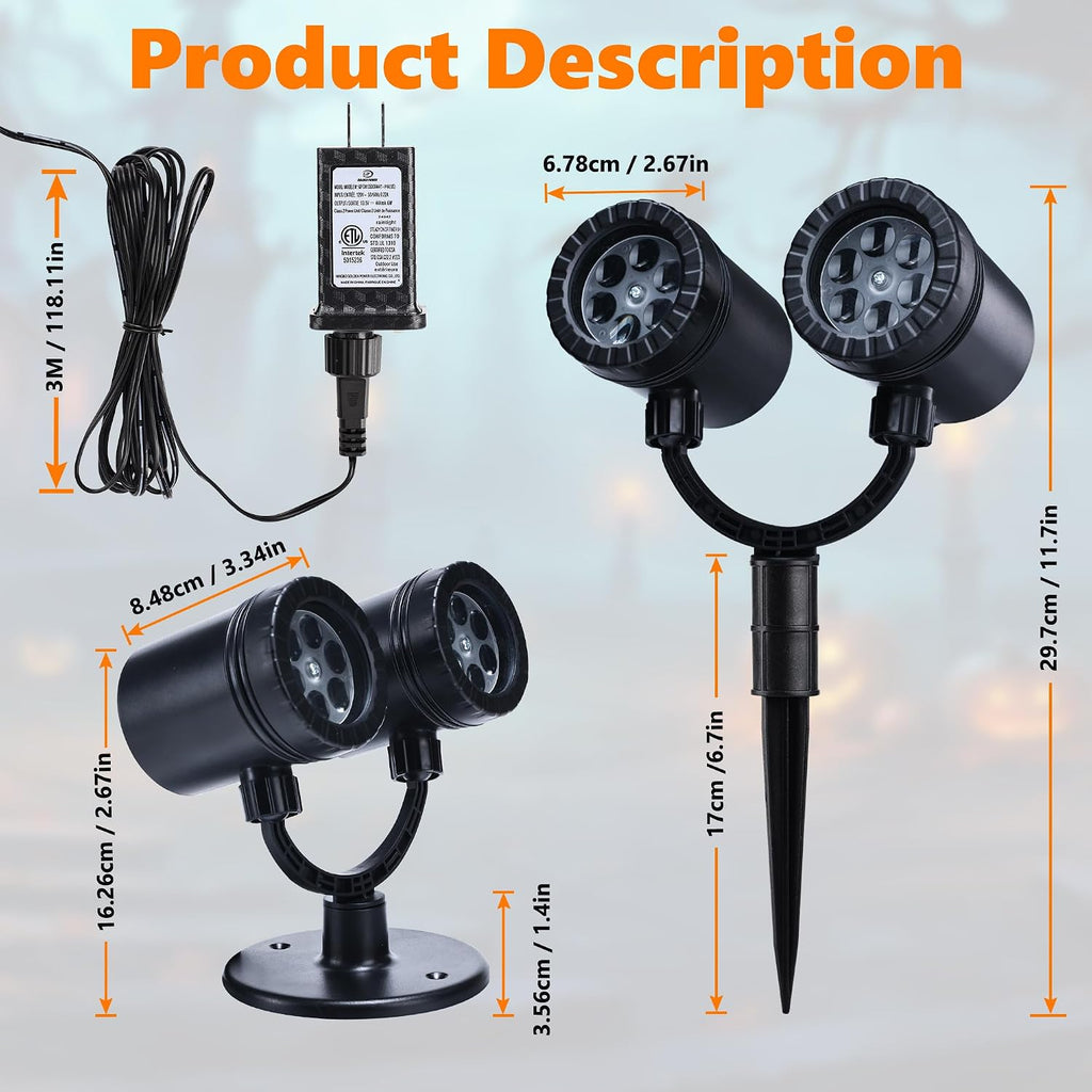 Hauntlight Phantom - Dual-Head Ghost Projector | Outdoor Halloween Light with Timer